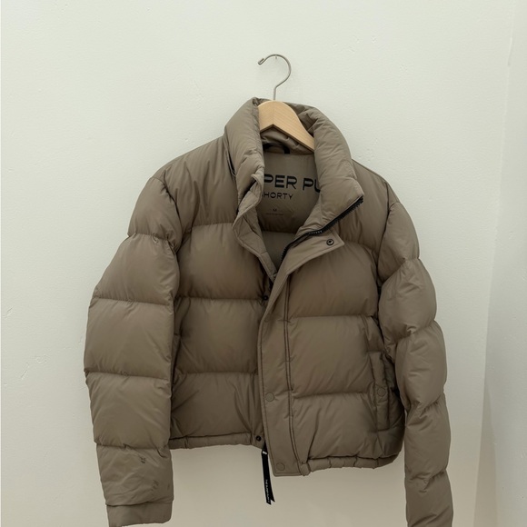 Aritzia Jackets & Blazers - Aritzia Super Puff Short Puffer Jacket — Taupe Gray